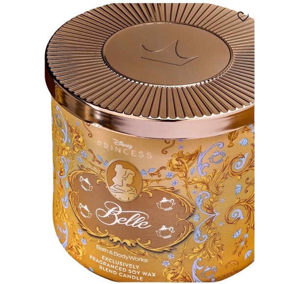 Bath & Body Works Disney Princess Belle 3-Wick Jar Candle Rose Petals - Picture 2 of 3